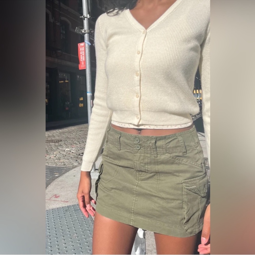 Brandy Melville Green Cargo  Mini Skirt